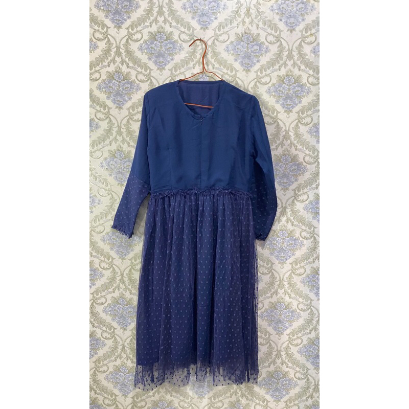 tunik ceruty mix tile polkadot