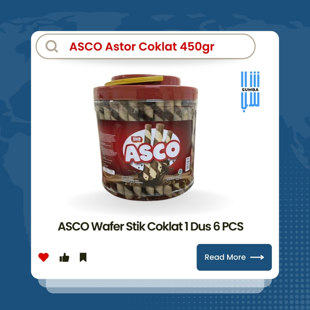 

ASCO Wafer Stik Coklat 450g 1 Dus 6 pcs Murah