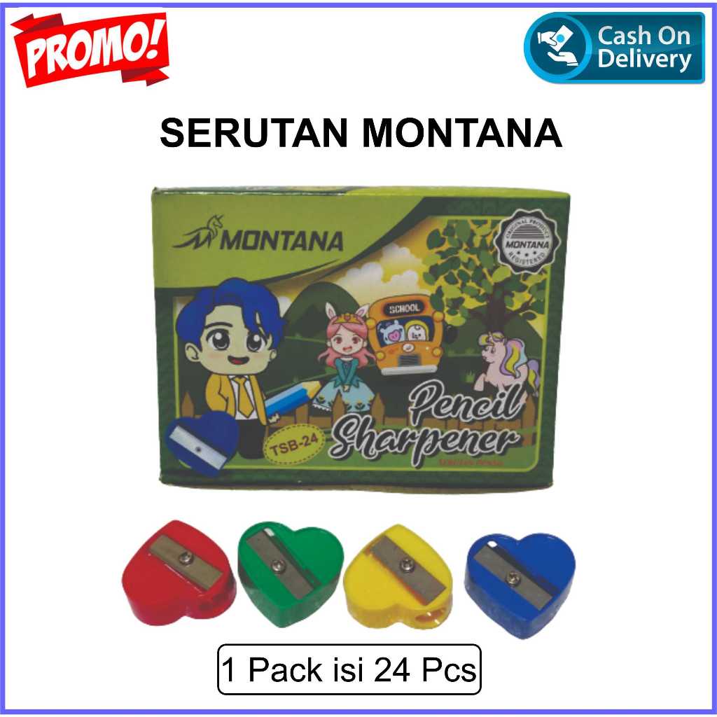 

1 pak serutan pensil Montana / Rautan Pensil Kecil / Pencil Sharpener isi 24 pcs