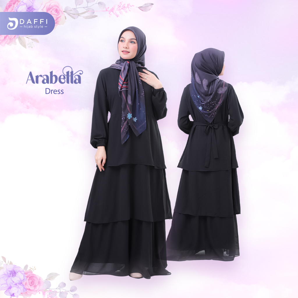 Daffi Hijab Gamis Arabella Series - Gamis Dewasa Ceruty Babydoll Terbaru - Gamis Wanita Dewasa Kekinian