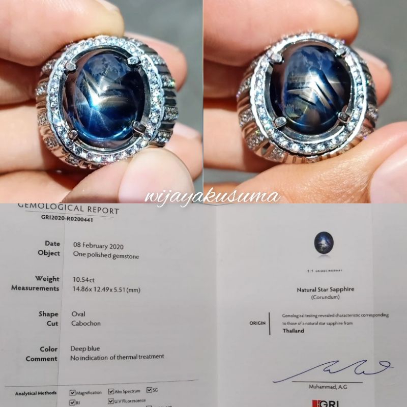 Blue star safir bangsing biru kresnadana kristal clean no treatment GRI sertifikat bukan ruby birma