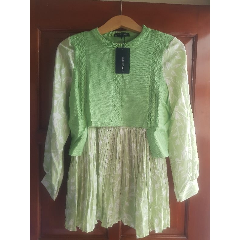 ATASAN ZARA WOMEN | BLUS ARA OMEN RAJUT MIX RENDA