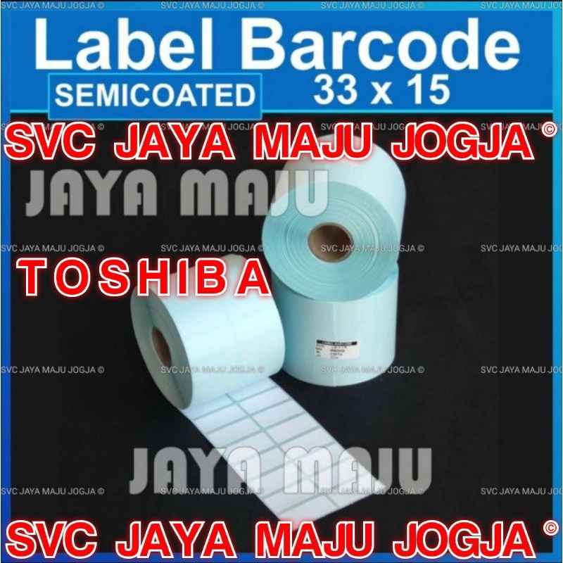 

[ TOSHIBA ] 33 X 15 - 2 LINE SEMICOATED - FACE IN - ISI 5.000 PCS || CORE 1" || LABEL BARCODE THERMAL TRANSFER PAKAI RIBBON - APOTEK FASHION GUDANG TOKO OLEH-OLEH SPAREPART || 33X15 - B-EV4T GS TS B-EV 4T BEV4T BEV 4T B EV4T B EV 4T