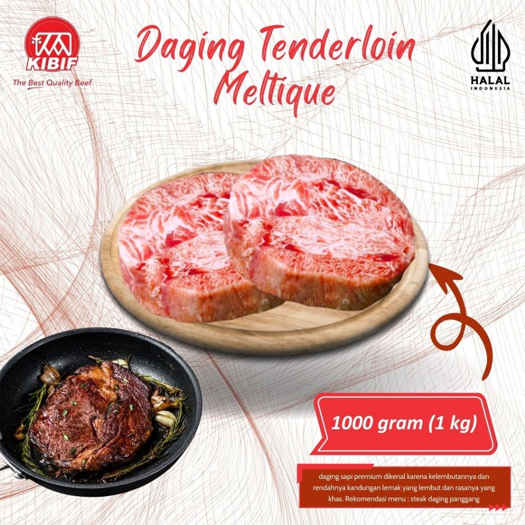 

Daging Tenderloin Meltique Porsi 1kg