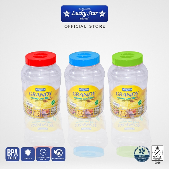 Lucky Star - TOPLES PLASTIK KRUPUK LUCKY STAR / GRANDY ROUND JAR 10 L