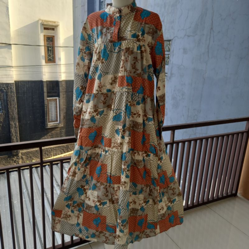 baju gamis wanita bahan katun minyak