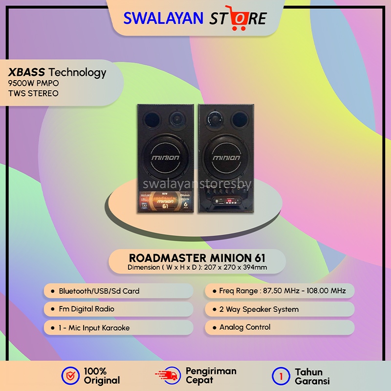 ASLI SPEAKER ACTIVE ROADMASTER MINION 61 DAN 16 BT