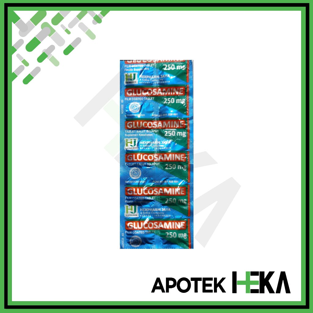 Glucosamine Hexpharm 250 mg Strip isi 10 Tablet - Suplemen Sendi [JAKSEL]