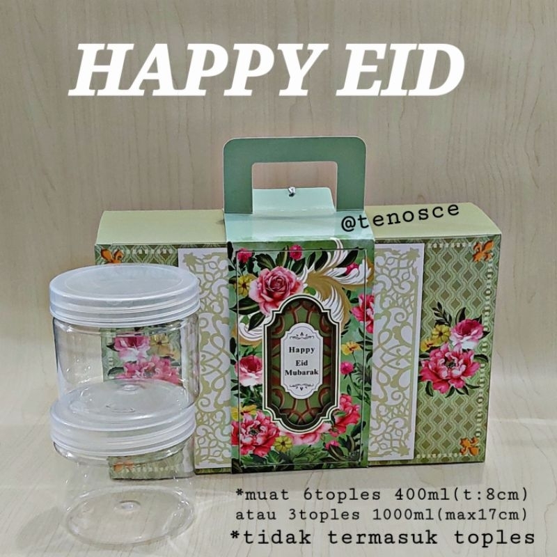 

Kotak Dus Box Gable Toples 400ml 600ml 800ml 1000ml Tenteng Jinjing Kue Kering Cookies Parcel Hampers Lebaran Idul Fitri Eid Mubarak Ramadan