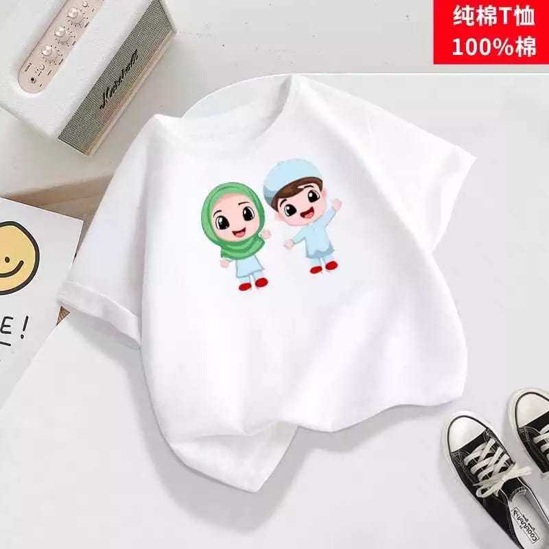 Kaos Baju Atasan Viral Lebaran Kembar Anak Cewek Cowok Baju Idul Fitri Untuk Umur 2-10 Tahun