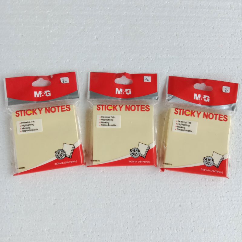 

KF | M&G 3x3 Sticky Notes 100 lbr Warna Kuning 76×76 mm (YS65) - SATUAN