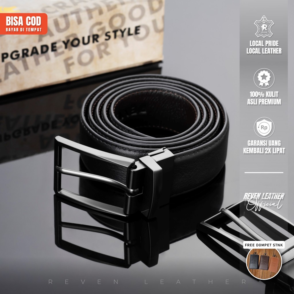 Ikat Pinggang Kulit Sabuk Ultimate Premium Belt Bahan 100% Kulit Sapi Asli Fashion Cowok Pria Origin