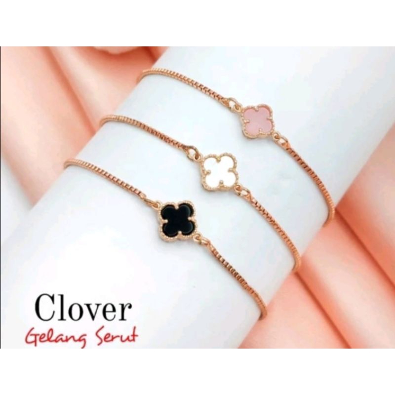 Gelang Tali Serut Rose Gold Polos Bunga Vanclieef Semar Nusantara