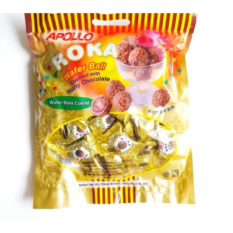 

Apollo Roka Wafer Bola Coklat 420 gram isi 70 pcs