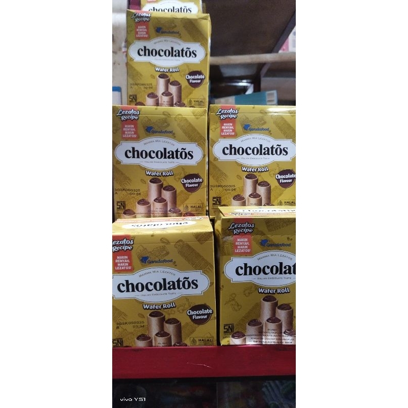 

chocolatos wafer roll isi 2 kotak * 24 pcs