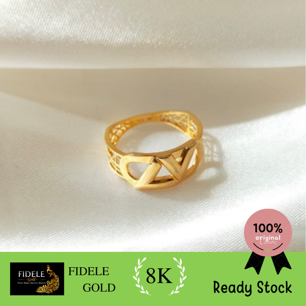 Cincin Levi krawang fashion emas asli kadar muda 375