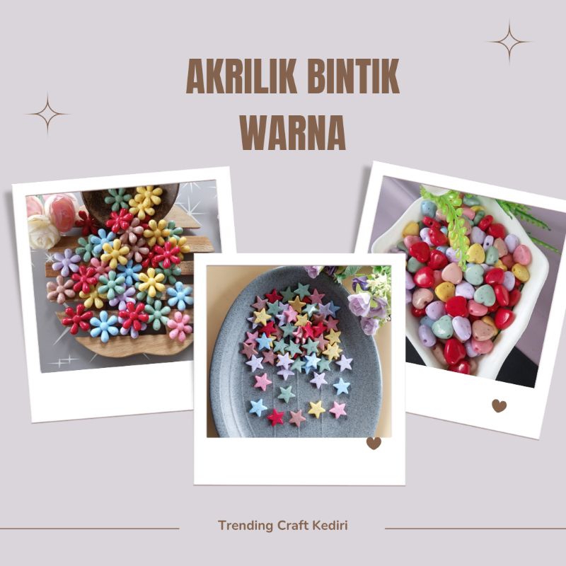 Manik Akrilik Bintang Bintik Manik Akrilik Bintik Doff Manik Akrilik Love Bintik Manik Bunga Daisy B