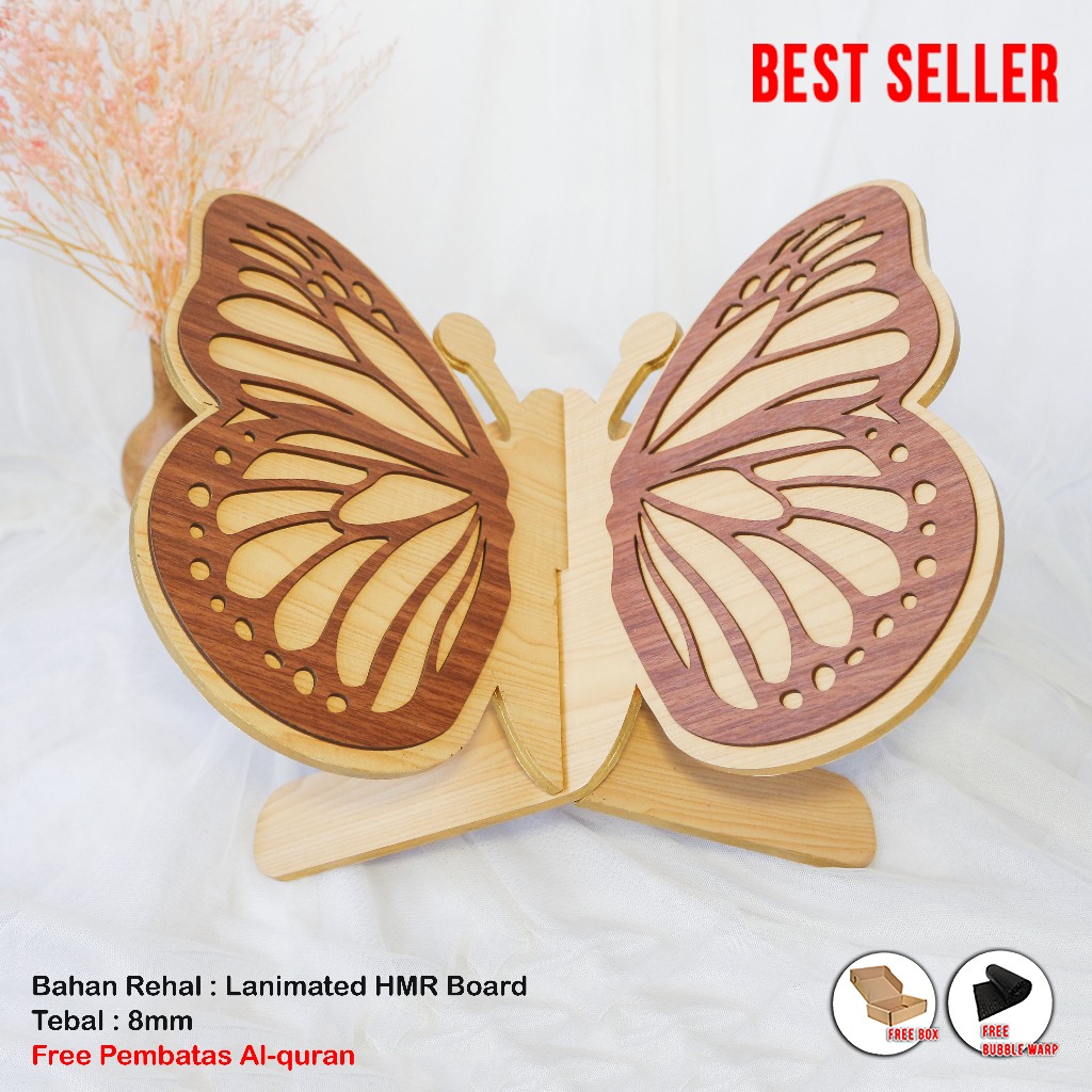 Rehal Al Qur'an Meja Lipat Portable Laser Cut