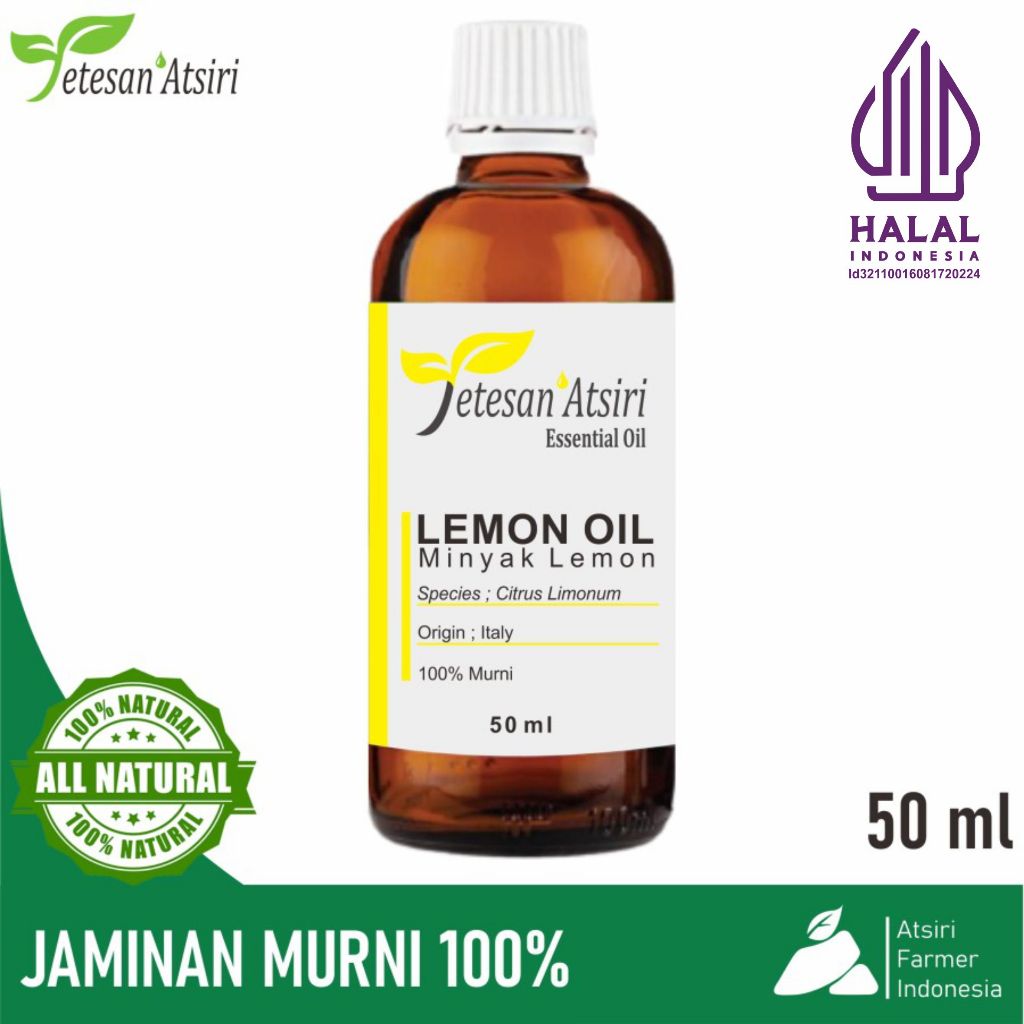 IDs 50ml minyak atsiri lemon jeruk lemon murni lemon pure essential oil aromatherapy therapeutic