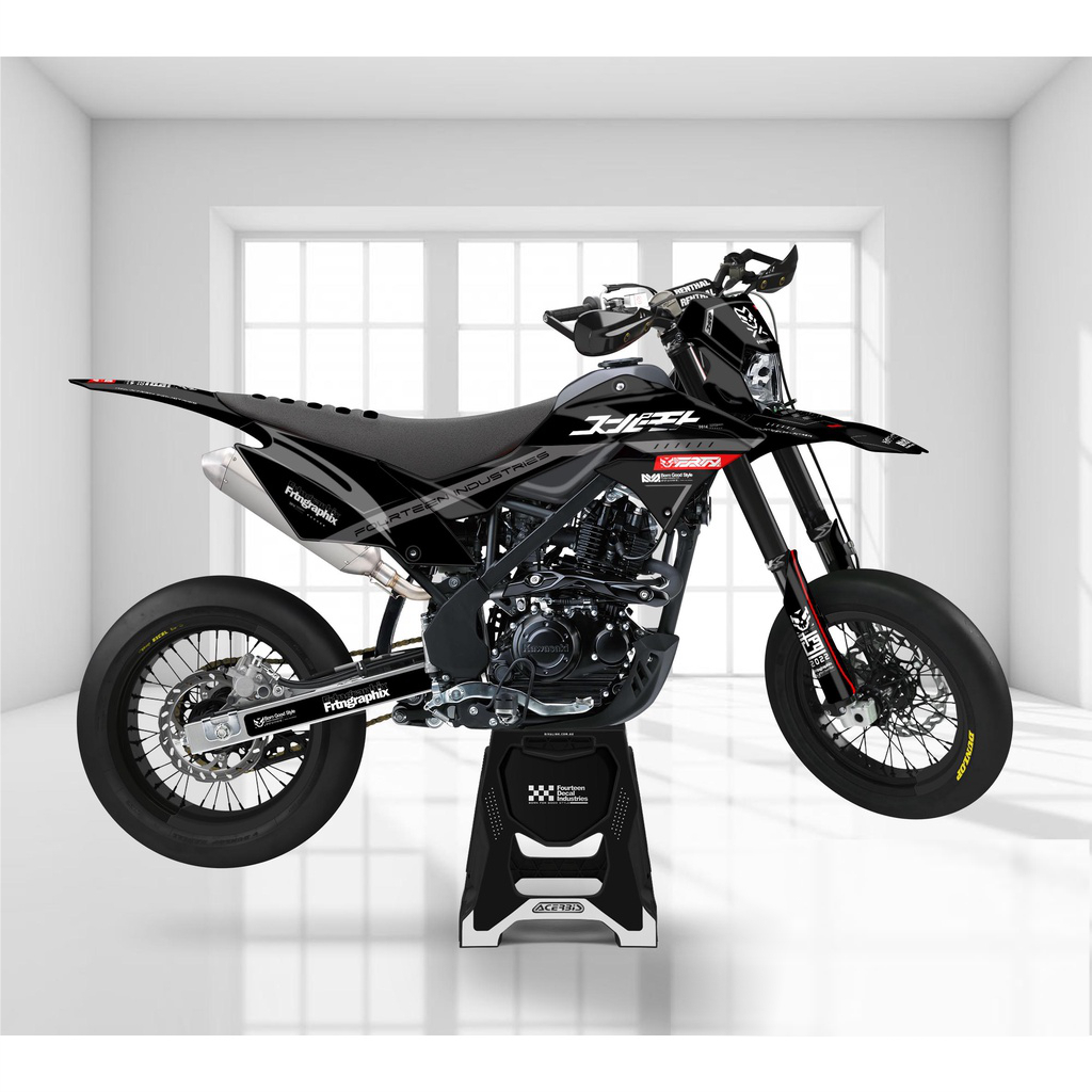 DECAL KLX DTRACKER Hitam  Simple - DECAL DTX DTRACKER KLX VARIASI FULL BODY DECAL CRF 150 DECAL FULL