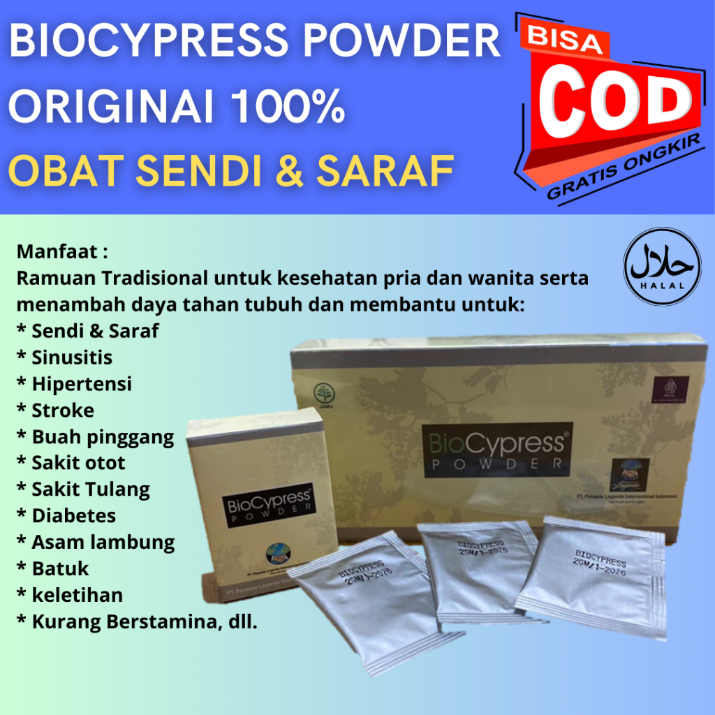 [BISA COD] Biocypress Powder Serbuk Kotak  Kecil Original Untuk Sendi Dan Syaraf