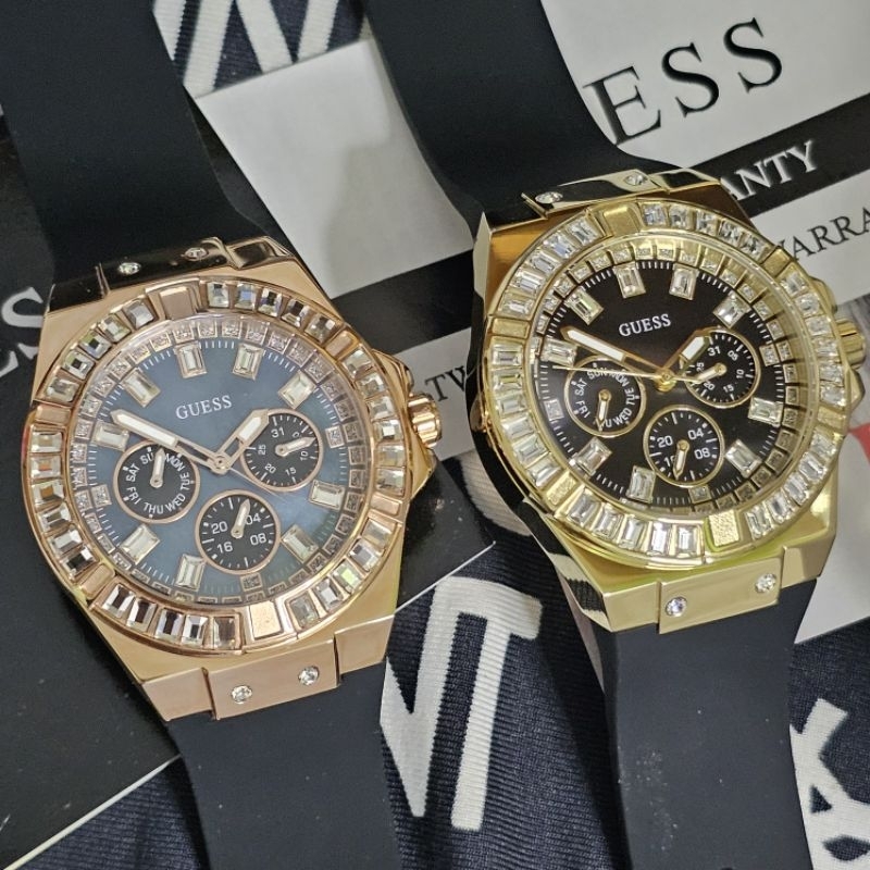 Jam Tangan Wanita Guess Venus Original GW0118L1 dan GW0118L2 Black Rubber