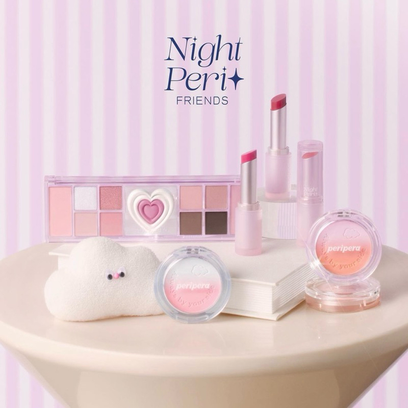 PERIPERA Night Peri Collection / Ink Mood Glowy Balm / Pure Blushed Cheek / All Take Mood Palette
