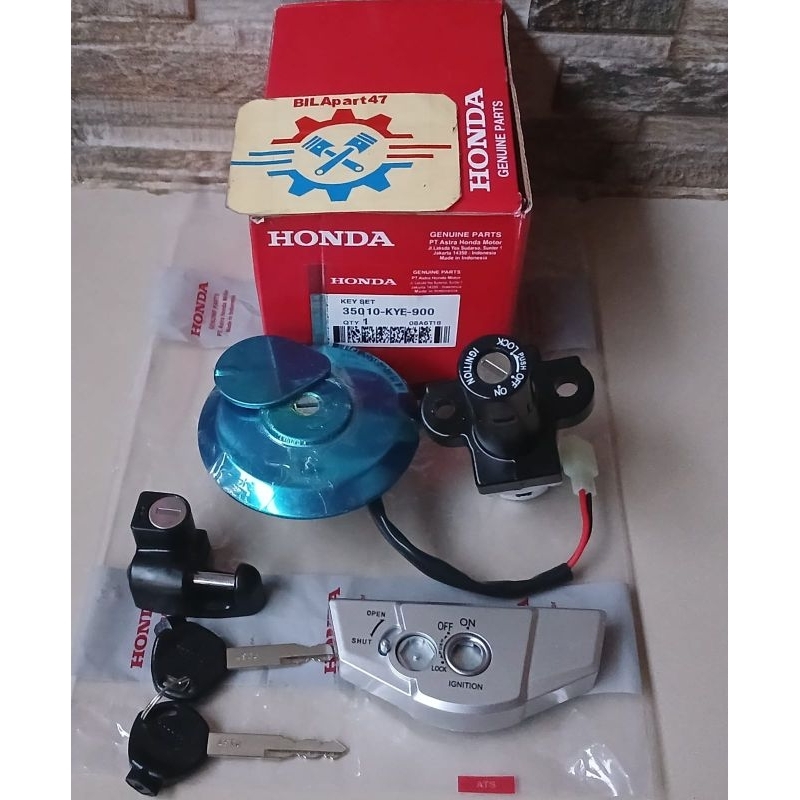 Kunci Kontak Set Komplit Plus Tutup Tangki Kunci Jok Honda Megapro New Mega Pro Primus 2006 (KYE) Or