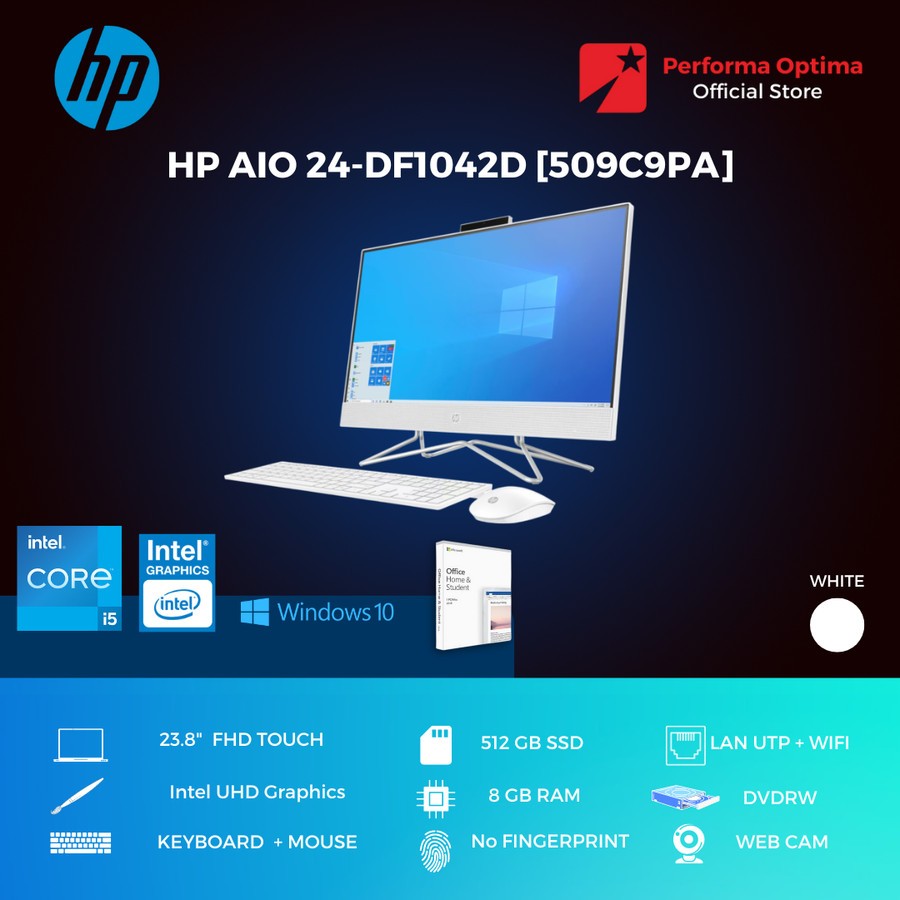 PC AIO HP 24 DF1042D I5 1135G7 8GB 512GB WIN10 - 509C9PA