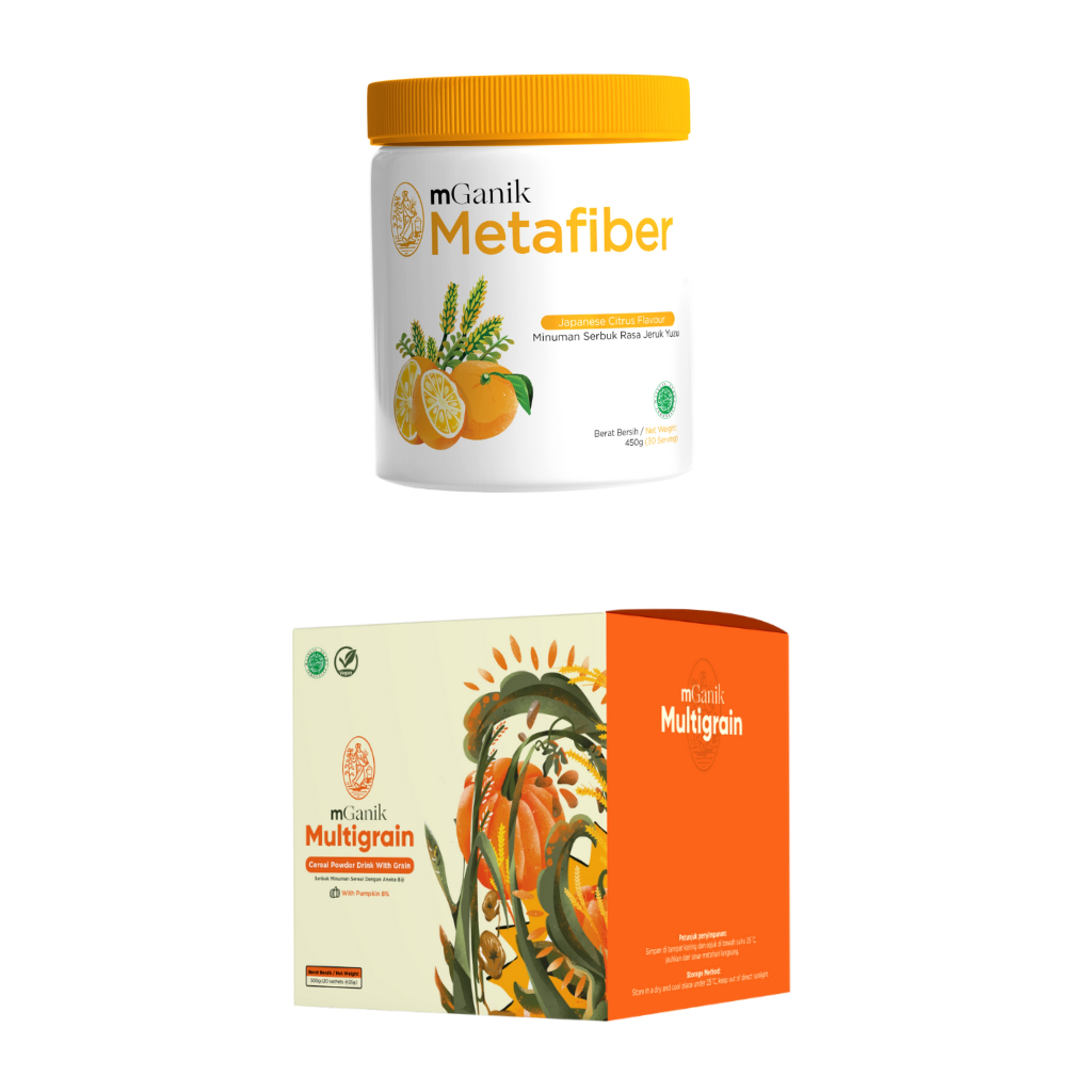 

mGanik Multigrain Labu Kuning 500gr + mGanik Metafiber Jeruk Yuzu 450gr