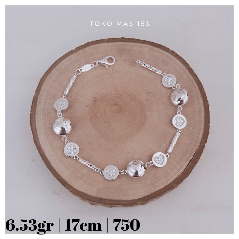 WAJIB TANYA STOK Realpict Gelang Rantai Bulat Love mata Emas Asli Kadar 750