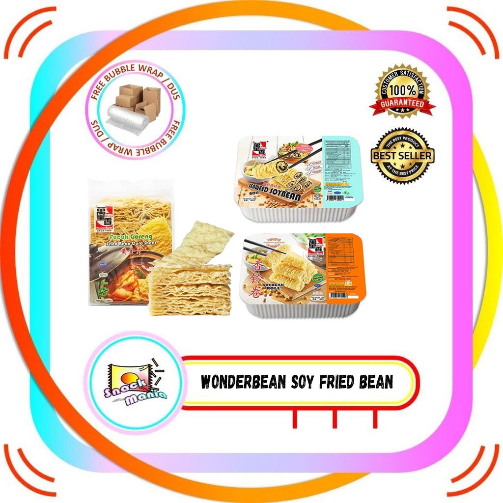 WonderBean Fried Bean Curd Sheets | Seaweed Soybean Roll  200 gr Fucuk Goreng Kembang Tahu Shabu Yak