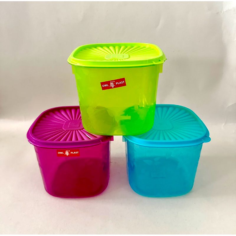 Ow seal ware toples plastik segi Tivoli 2,7 / 3,4 liter tutup plastik kedap udara