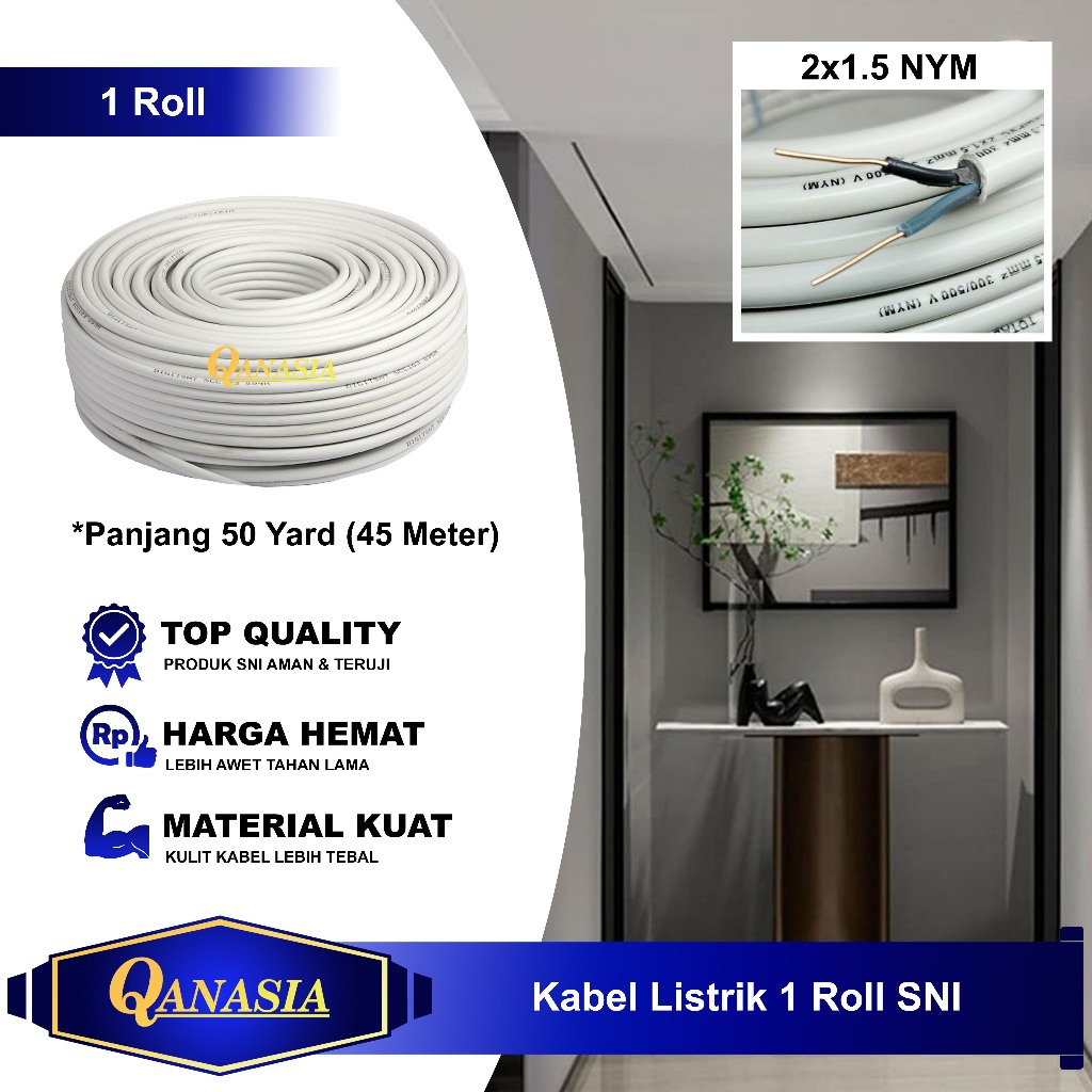 Kabel Listrik 2x1.5 NYM 1 Roll SNI