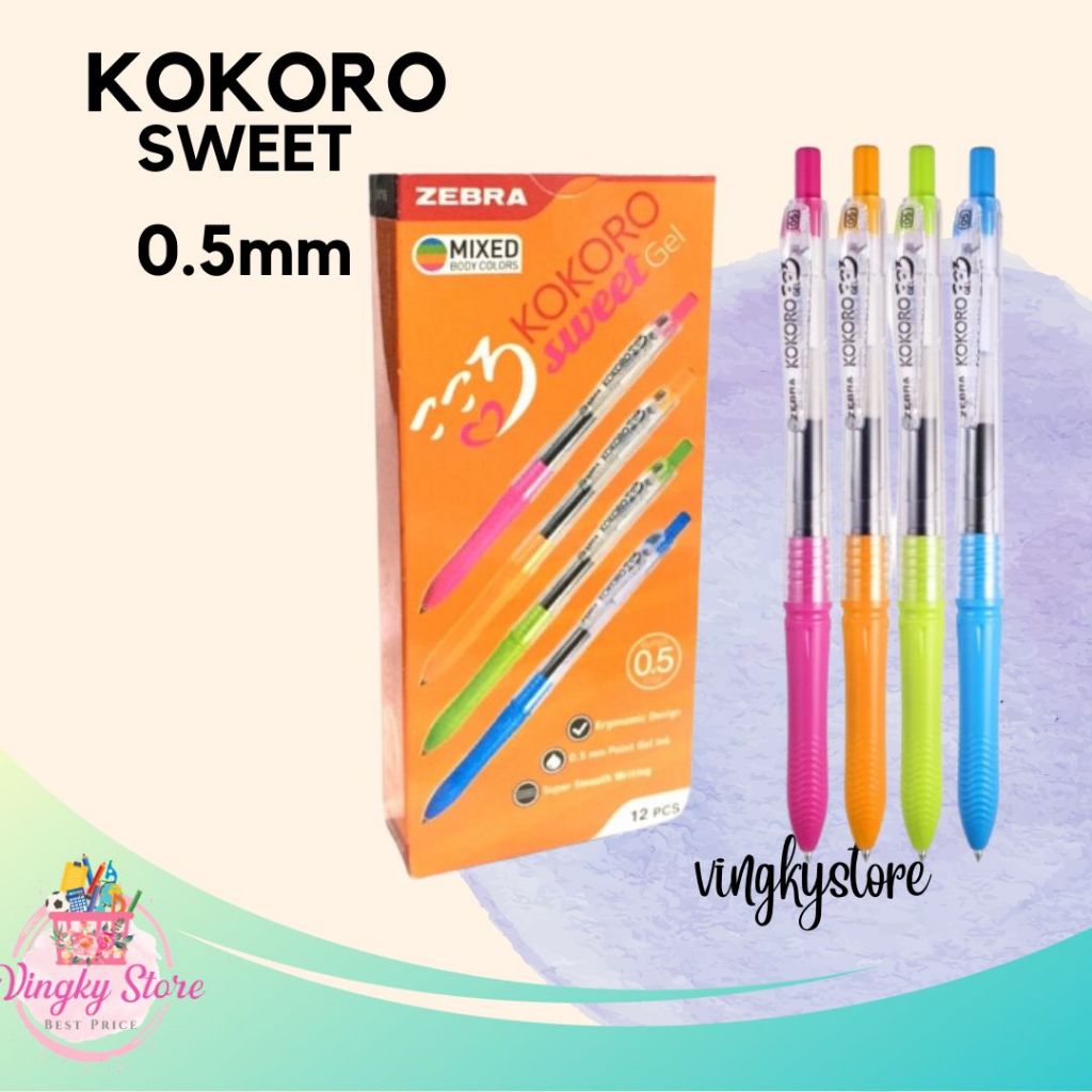 

Pulpen Kokoro Sweet (tinta hitam) isi 12 pc