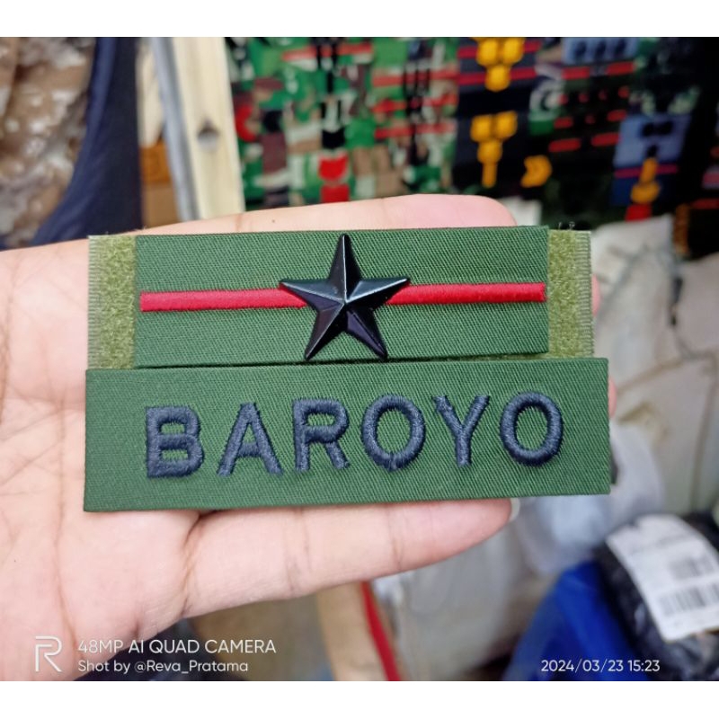 pangkat topi pdh pdl brigjen + nama bordir