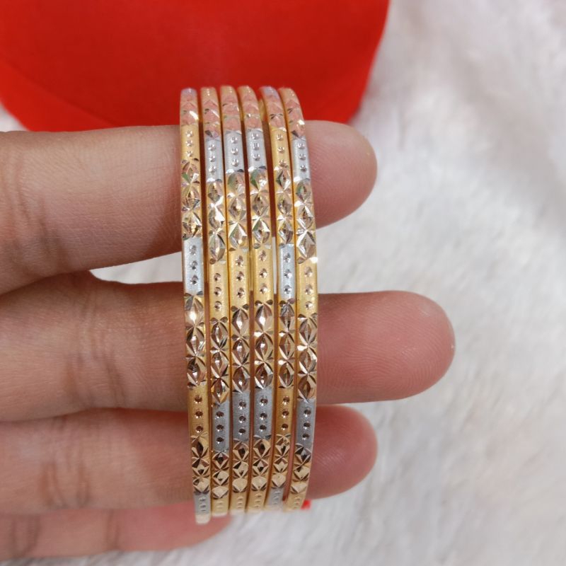 gelang keroncong kombinasi warna, emas kadar 375(8k)