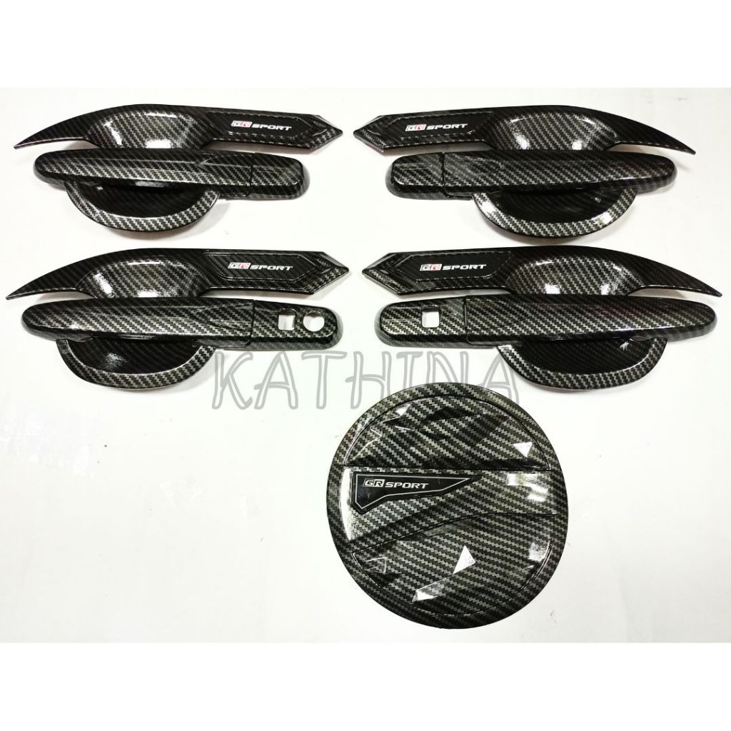 Paket Outer Handle Tank Cover Pintu Mobil Rush 2018 Carbon GR Sport
