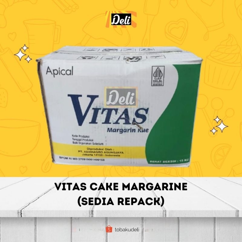 

Vitas Cake Margarine Margarin Kuning Repack Timbangan 500gr