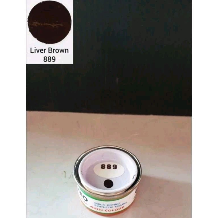 Cat kayu dan besi Alkycoat 25 gram warna liver brown/coklat tua