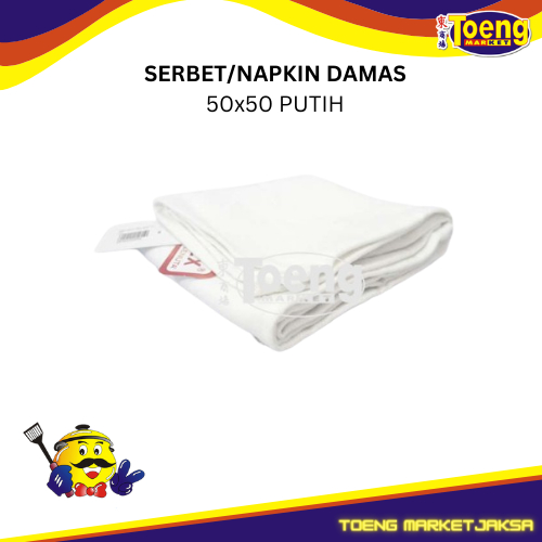 SERBET/NAPKIN DAMAS 50x50 PUTIH