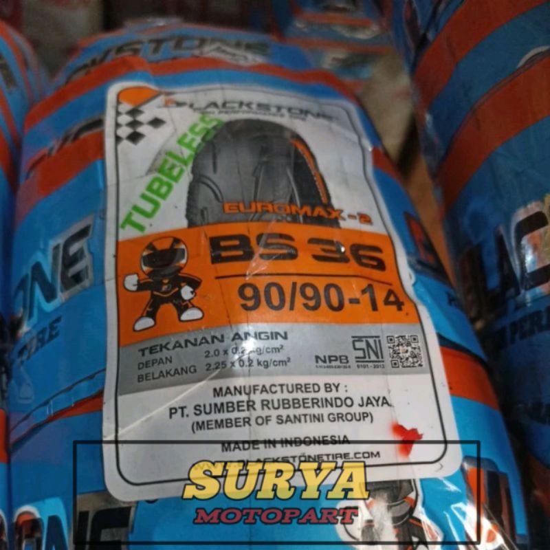 BAN LUAR BLACKSTONE TUBELESS BS 36 UKURAN 90/90-14
