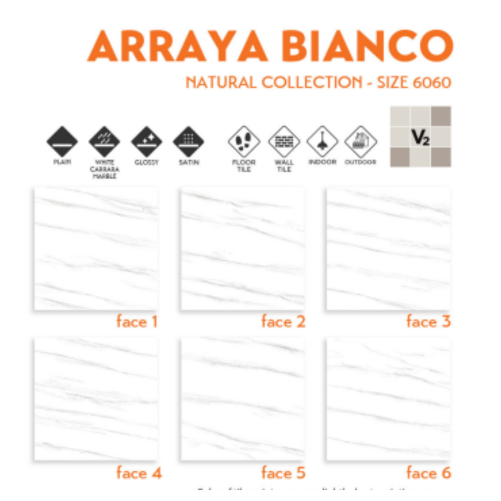 GRANIT VELLINO UKURAN 60X60 UNTUIK LANTAI DAN DINDING ARRAYA BIANCO