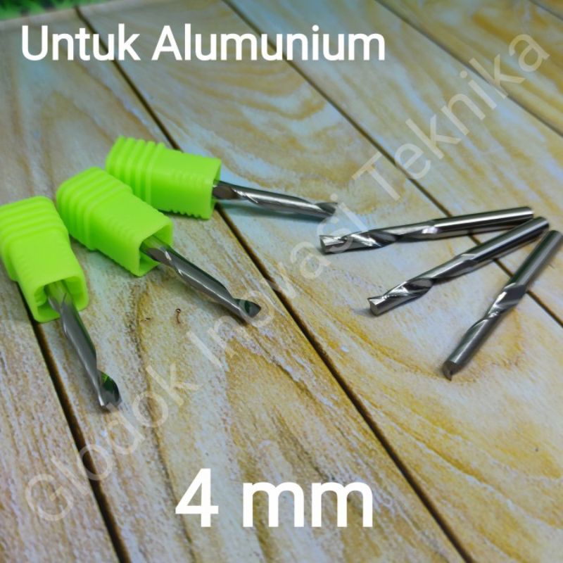 Mata bit pisau cutter bor CNC router milling engraving cutting 4mm 4 mm single flute aluminium alumu