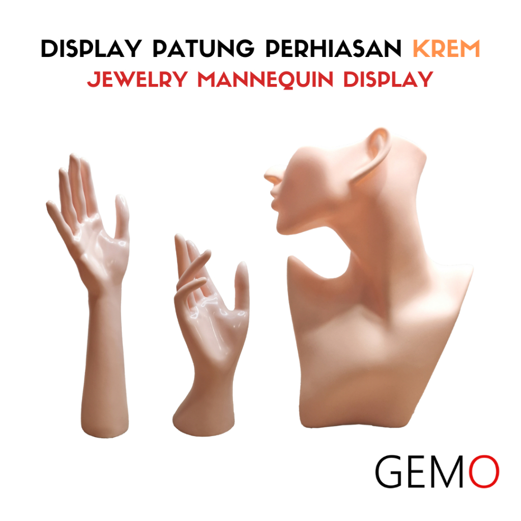 Display Manekin Patung Krem Perhiasan untuk Cincin Gelang Kalung Anting cocok untuk Alat Peraga Toko