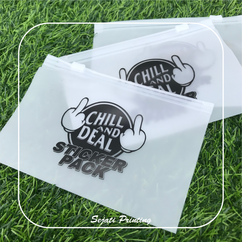

(Isi 50pcs) Sablon Plastik Mika Zipper Premium 15x10cm, FREE DESAIN - SEJATIPRINTING