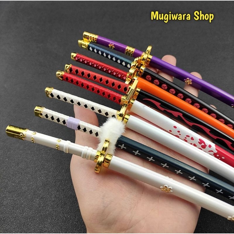 Mainan Pedang Roronoa Zoro Miniatur Anime One Piece Aksesoris Pajangan Enma Shusui Yubashiri Wado Ic