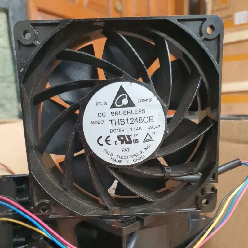 Kipas DELTA 12cm 48V 1.14A BODY ALUMUNIUM bisa kerja 24V suara lembut