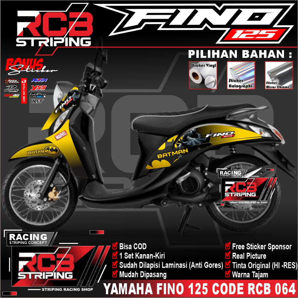 STRIPING VARIASI YAMAHA FINO 125 / STICKER LIST VARIASI MOTOR FINO 125 RCB 064