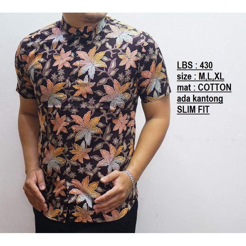 Kemeja Batik Pria Slimfit Luigi Batani Lengan Pendek Premium LBS 430